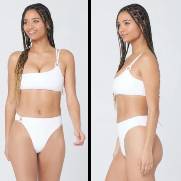 NEW! LSpace Set Indiana top and Jones Bottom Bitsy in gloss white gator - Picture 8 of 15